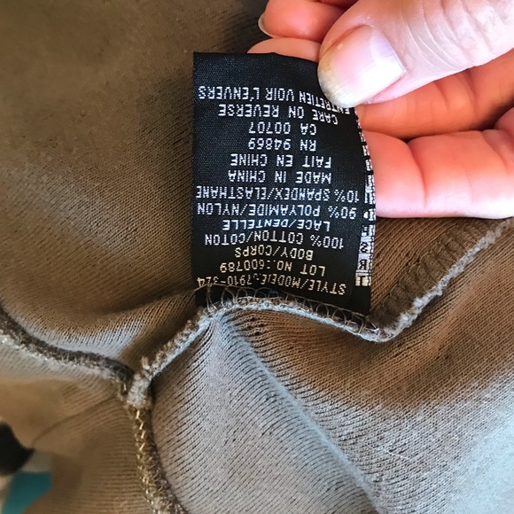 Olive Long Sleeve V neck cardigan with Lace - Picture 5 of 6